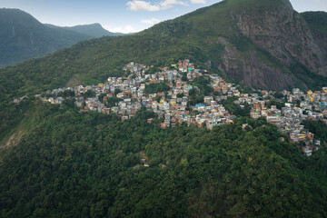 Vidigal Favela at Dois Irmaos Hill (Morro Dois Irmaos) - Rio de Janeiro, Brazil