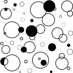 Polka dot circle chaotic of white seamless pattern