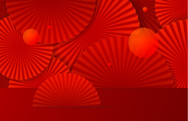 Fototapeta na wymiar Realistic Detailed 3d Red Background. Vector
