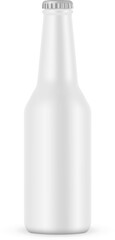 Blank Ceramic Beer Bottle Mockup, Isolated on White Background. Vector Illustration