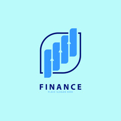 Arrow Financial chart Logo Design Template Vector Icon, Simple Illustration Logo For Financial Company. 