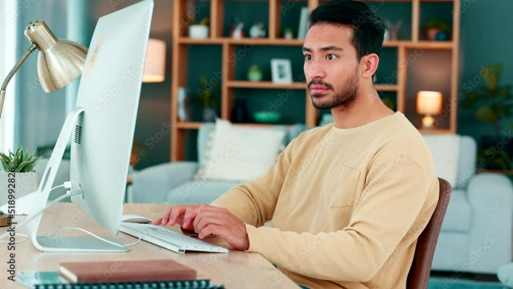 Poster A male web designer typing code for an internet website working from home. A young software engineer analyzing and modifying an app with a bug for a companys cyber security