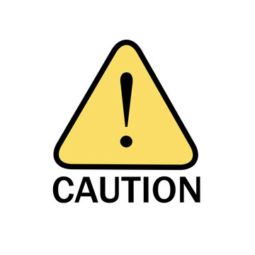 Attention sign alert symbol caution yellow icon danger triangle. safety vector illustration. simple beware roadsign exclamation mark warning