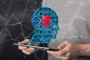 Mind, brain power and energy concept.