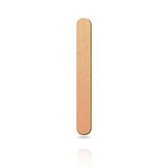 Ice cream wood texture stick realistic style with isolated white background. Eco friendly food accesories. Medical tongue depressors. Vector 10 eps