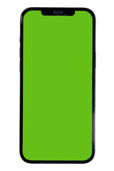 Mobile green screen on white background
