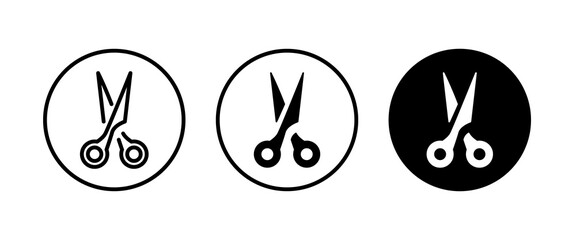scissors icon, cut, Cutting icons button, vector, sign, symbol, logo, illustration, editable stroke, flat design style isolated on white linear pictogram