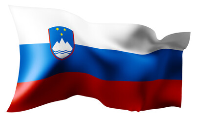 Flag of Slovenia waving in the wind.