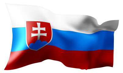 Flag of Slovakia waving in the wind.