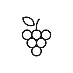 Grape Icon Food Fruits, bunches of grapes icons editable stroke, flat design style isolated on white