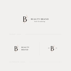 Beauty Logo, B Initial Logo, Cosmetic Brand, Beauty or Hair Studio, SPA, Nails, Makeup Artist Logo Concept, Feminine Brand Logo, Premium Service Branding.