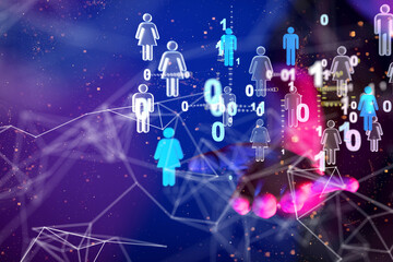 Obraz premium Abstract technology group and data 3d