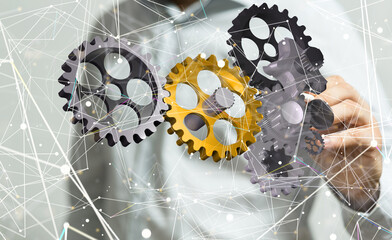 Gear With Success Concept digital.