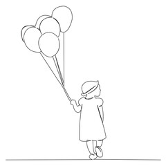 girl with balloons