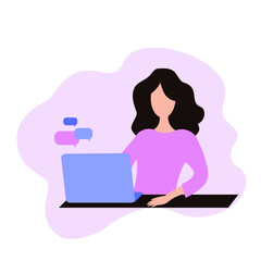 girl illustration of a man with a laptop