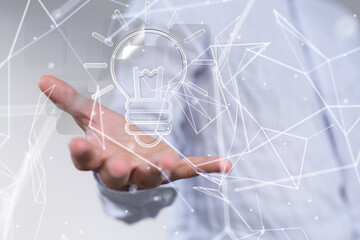 Neural network 3D illustration. Big data and cybersecurity