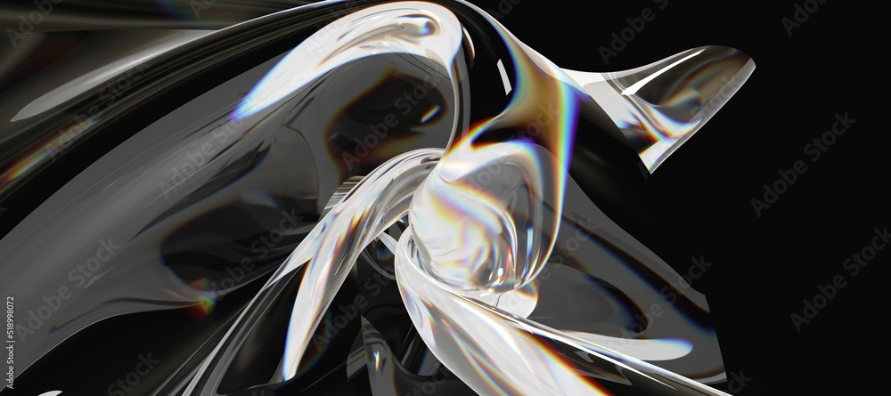 Poster 3d render abstract background. colorful twisted shapes in motion. computer generated digital art for