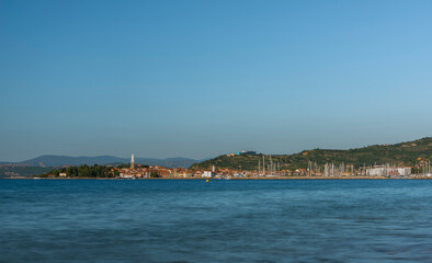 Izola town in summer blue nice evening