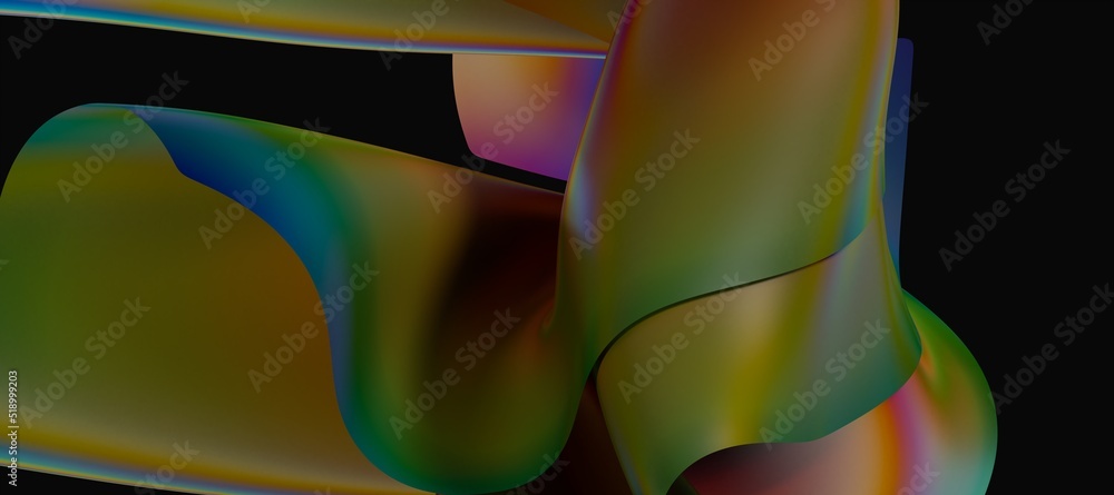Poster abstract line fluid colors backgrounds. trendy vibrant fluid colors. 3d render