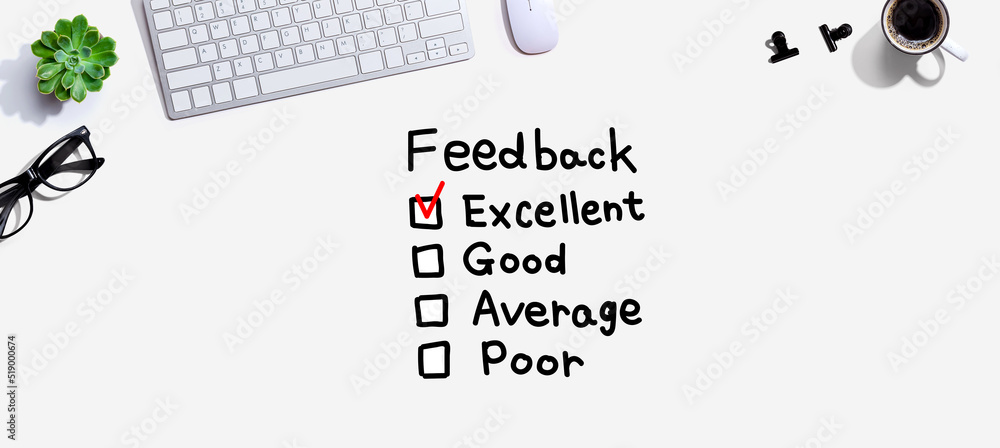 Poster feedback with a computer keyboard and a mouse