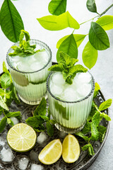 Fresh  citrus cocktail  in glass, summer cold drink