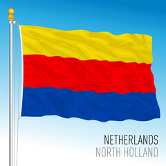 North Holland provincial flag, Netherlands, European Union, vector illustration