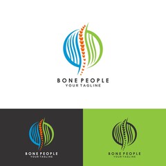 Chiropractic logo design template. Human spine symbol for medical logo.