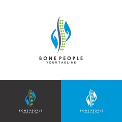 Chiropractic logo design template. Human spine symbol for medical logo.