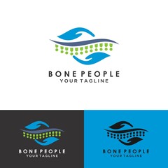 Chiropractic logo design template. Human spine symbol for medical logo.