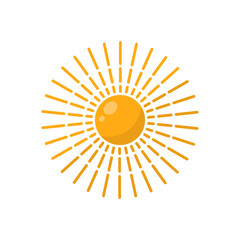 Sun. Weather icon vector design, summer banner.