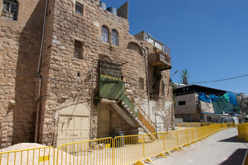 El-Halil or Hebron city of Palestine: 21 April 2022. Typical middle eastern houses in the West Bank...