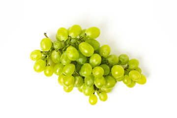 White grape isolated on white background. Grape sort. Delicious and healthy fruit
