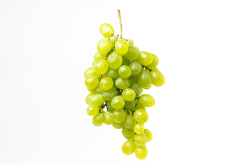 White grape isolated on white background. Grape sort. Delicious and healthy fruit