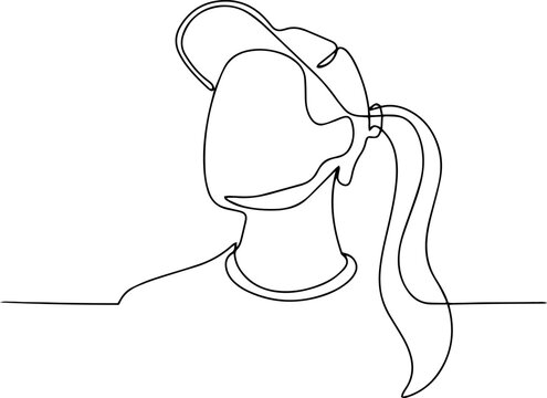 recommend clip art: The girl in the cap goes on a hike. Vector illustration.