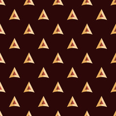 Abstract geometric seamless pattern with arrows, pointers. Geometric design elements. Brown, beige colors. Color background for fabrics, wallpaper, covers, textile, decoration, scrapbooking.