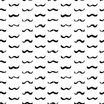 Seamless pattern with hand drawn waves. Horizontal short wavy lines. Sea water modern vector background. Modern trendy hipster paintbrush line background. Vector marine black and white ornament. 