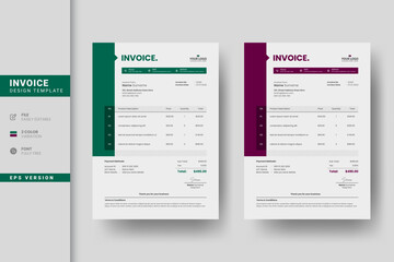 Creative and professional business invoice design - obrazy, fototapety, plakaty