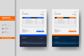 Professional and modern business invoice design