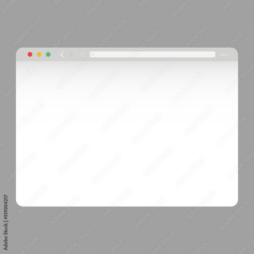 Fototapete modern browser window design isolated on grey background. web window screen mockup. internet empty p
