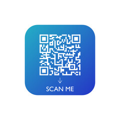Qr code icon. Scanning Identification System. Scan Me. Name scan. Vector illustration. 