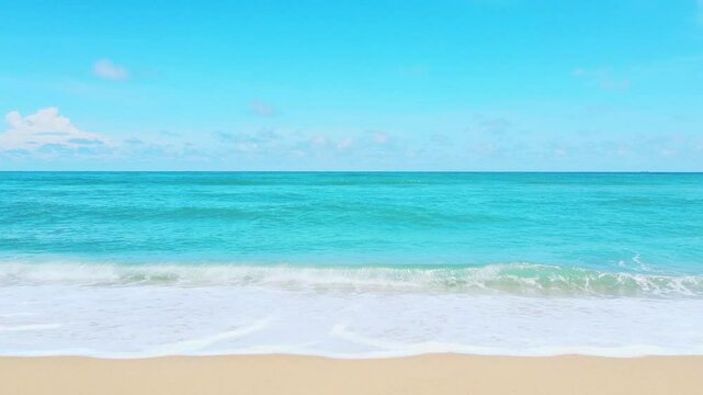 Video for beach and sea background in summer with beautiful waves