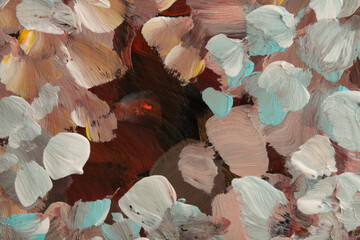 Close up Art Watercolor and Acrylic smear blot painting. Abstract texture color stain horizontal...