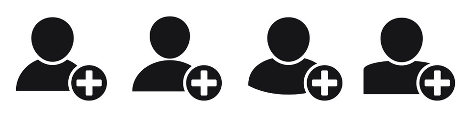 Obraz premium Add user vector Icon. New profile illustration symbol. Avatar sign or logo.