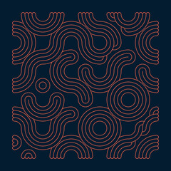 Color truchet tiling connections illustration