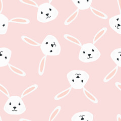 Obraz premium Easter bunny pattern in cute style. Funny cartoon character. Vector illustration 10 eps