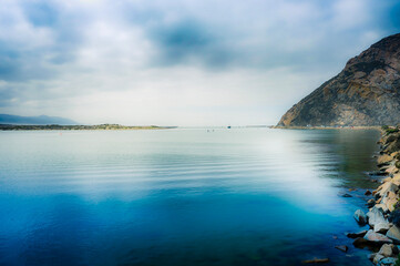 Calm bay and mountain