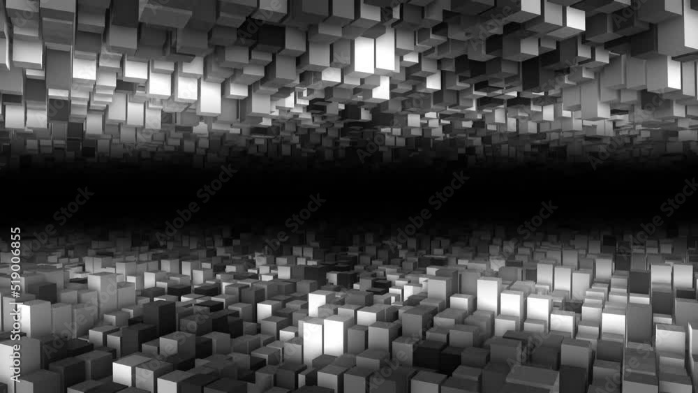 Aufkleber animated halftone background frame. randomly moving puzzle, mosaic. 3d rendering. abstract musical w