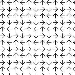 simple random arrows monochrome black and white seamless pattern