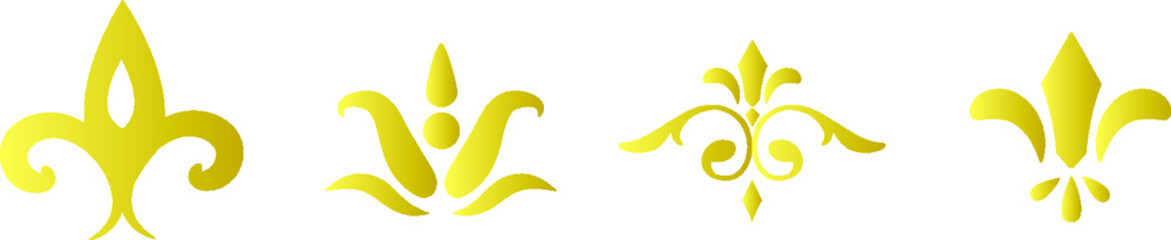 golden floral design set