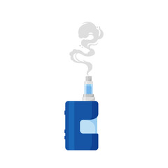 Vape Pen Isolated On White Background. Hipster Equipment For Smoking. Electronic Cigarette With Smoke Cloud,Vaporizer